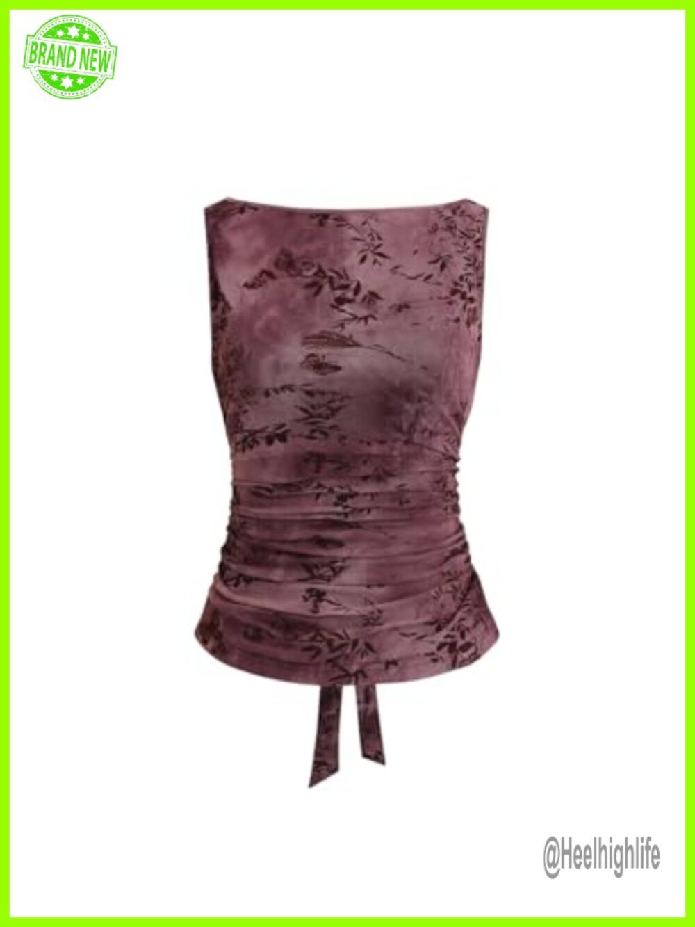 Women's Floral Mesh Tank Top Boat Neck Tie Back Sleeveless Summer Going Out